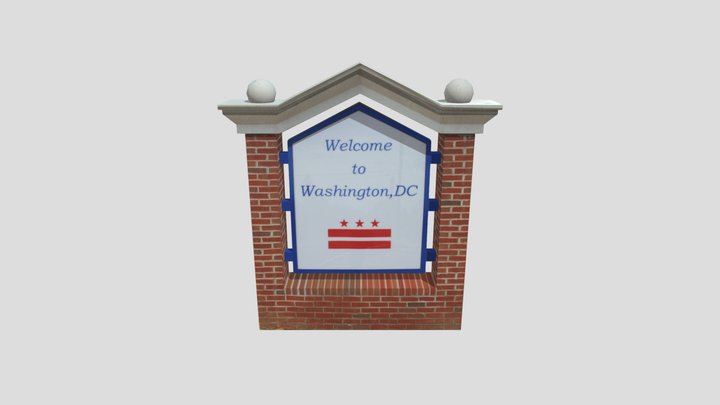 Welcome to Washington DC sign 3D Model