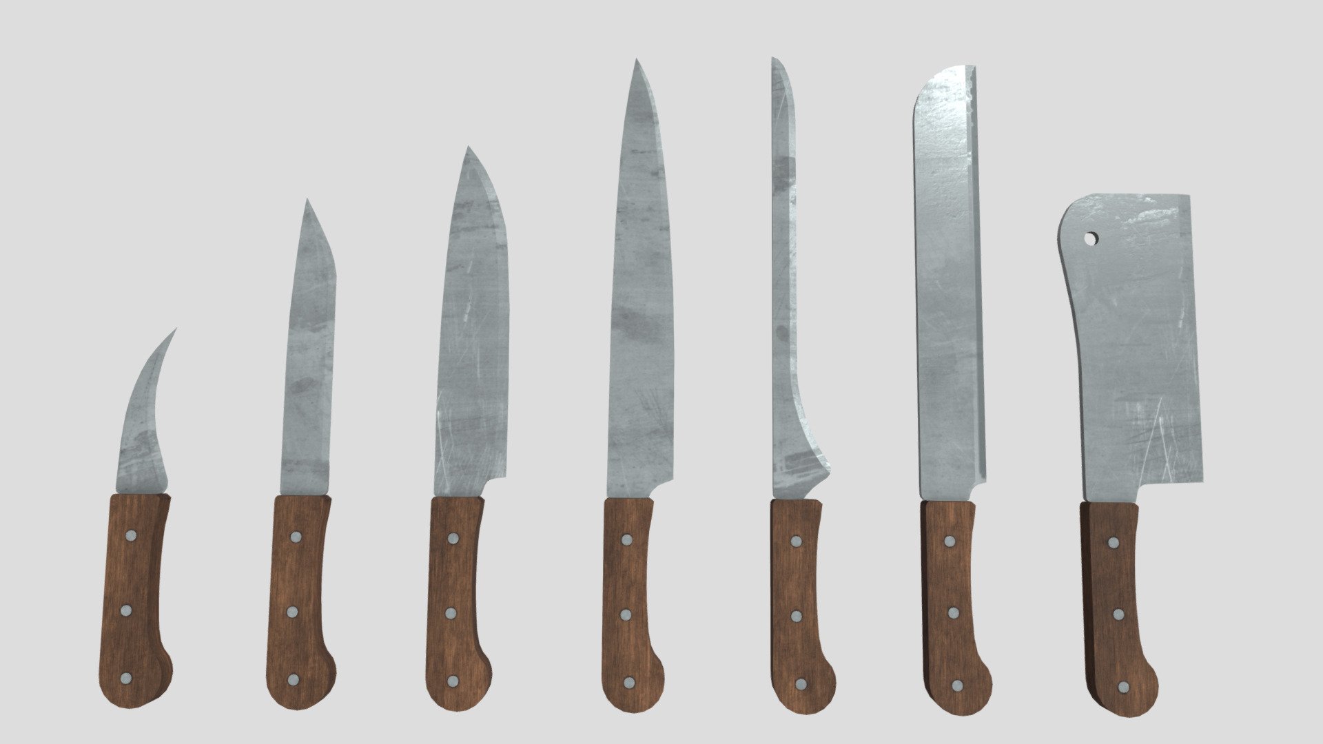 Knife Set 3D model by kono1 [c7c8641] Sketchfab