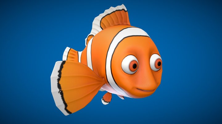 Cartoon Clownfish 3D Model
