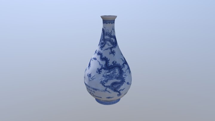 Blue And White Porcelain 12th C. By Mark Energy 3D Model