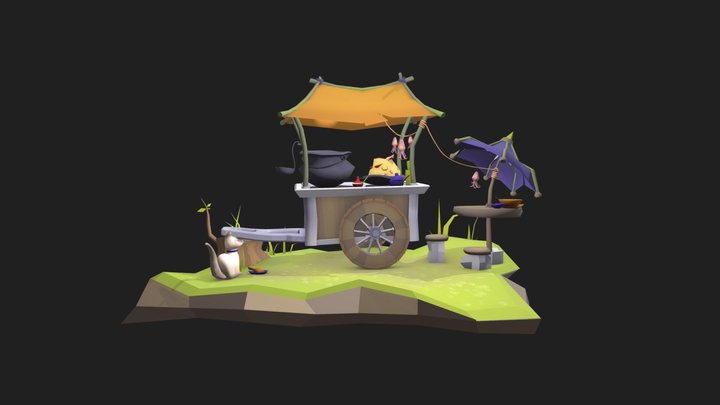 Street Food Wizard Cart 3D Model