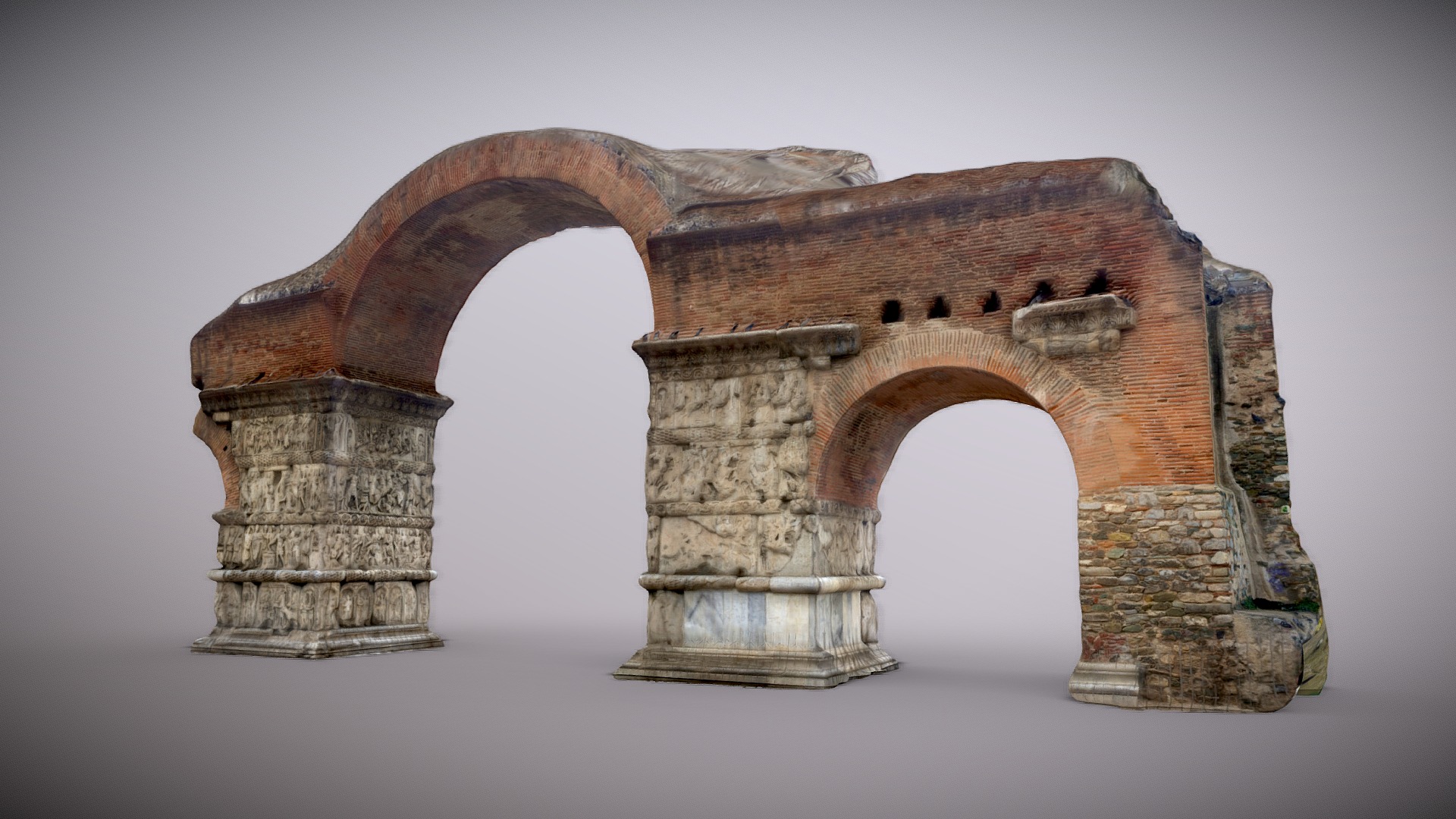 3D model Arch of Galerius (Kamara) Thessaloniki Greece - This is a 3D model of the Arch of Galerius (Kamara) Thessaloniki Greece. The 3D model is about a stone structure with a hole in it.