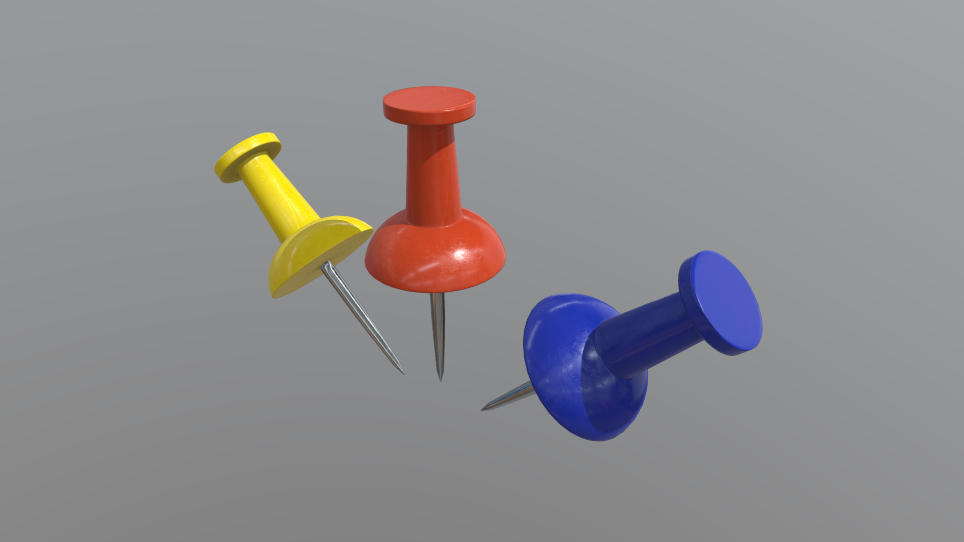 3D model Thumb Tack - This is a 3D model of the Thumb Tack. The 3D model is about a group of colorful balloons.