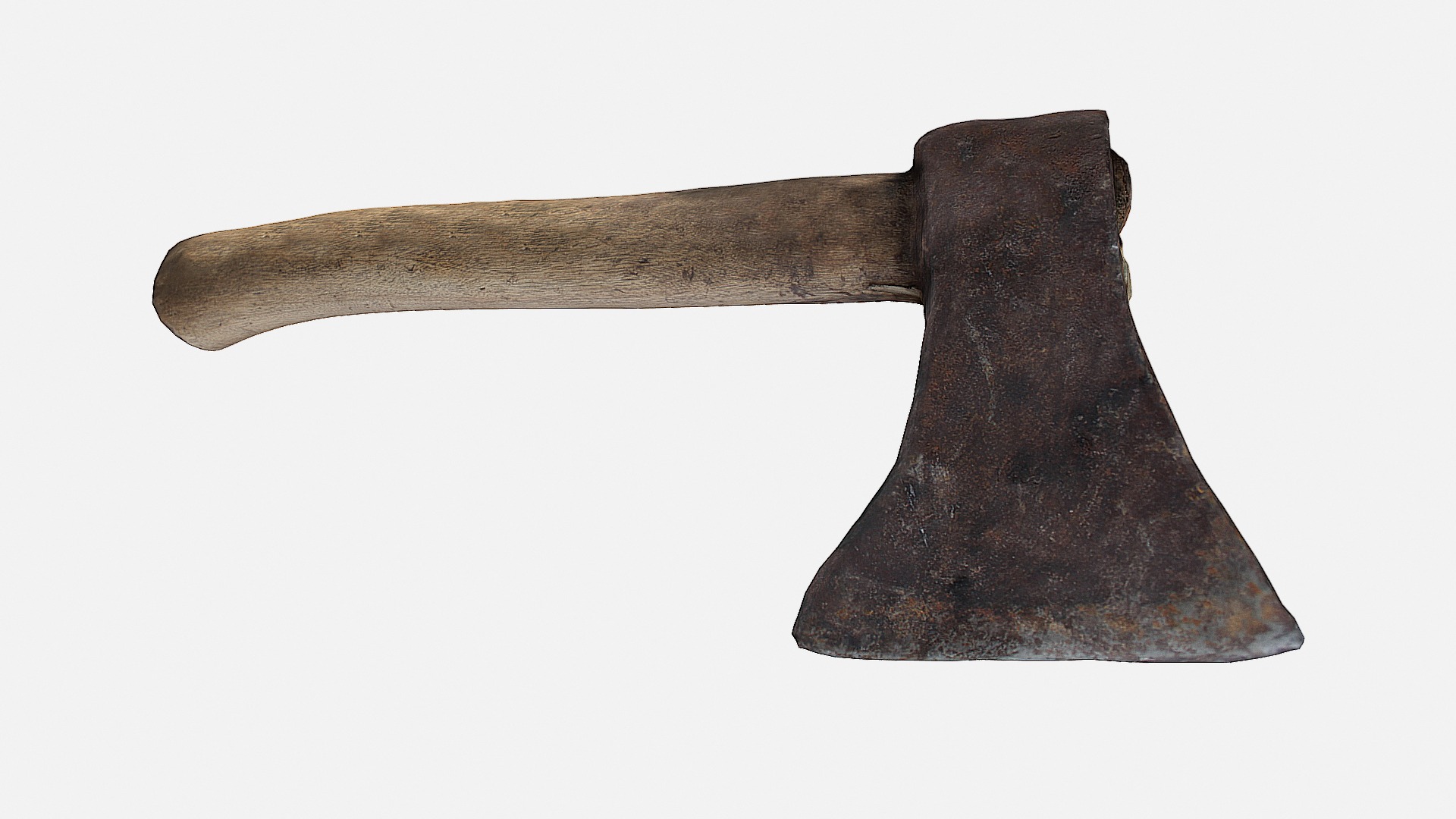 3D model Worn Axe - This is a 3D model of the Worn Axe. The 3D model is about a wooden axe with a handle.