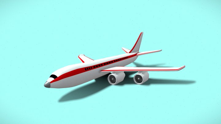 Simple Low Polly Plane – Free 3D Model STL
