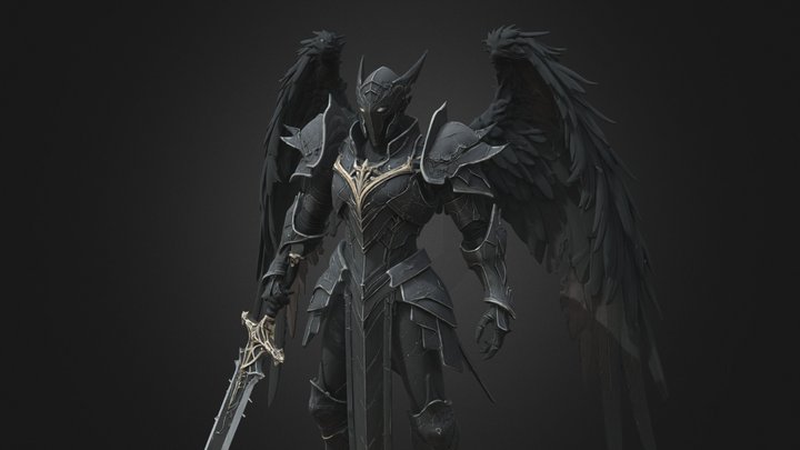 Celestial Fallen Angel Warrior – Free 3D Model STL