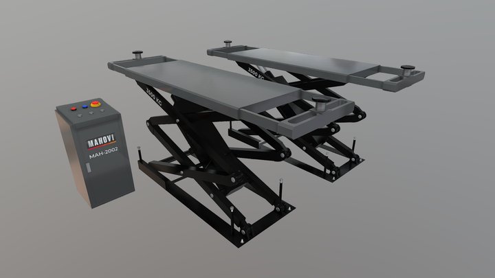 Recessed Scissor Lift Automotive Elevator 3D Model