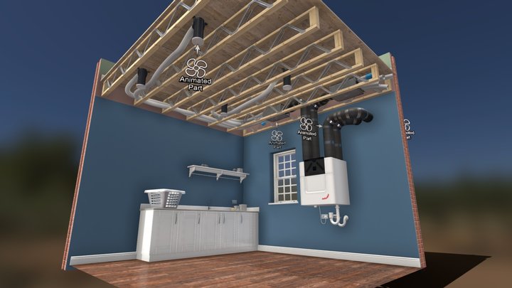 Typical MVHR Setup - Zehnder Unit 3D Model