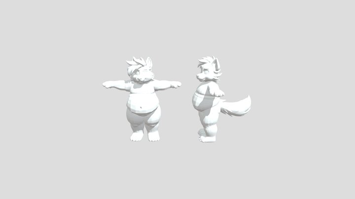 Tpose Canine Furry 3D Model