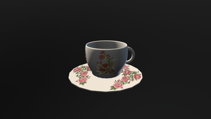 Victorian Teacup And Plate 3D Model
