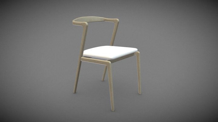 Modern Wooden Chair 01 3D Model