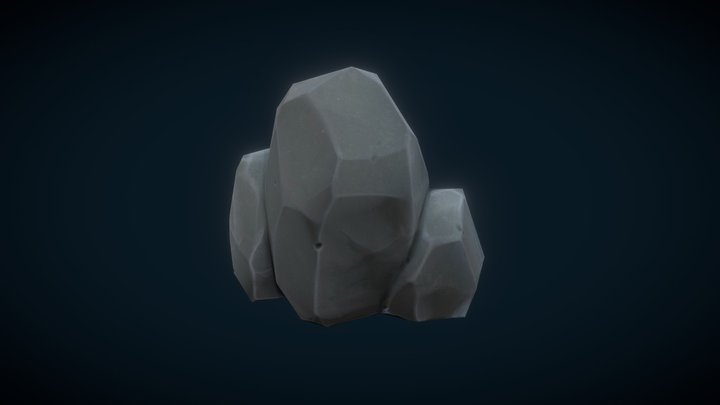 Stylized low-poly stone 3D Model