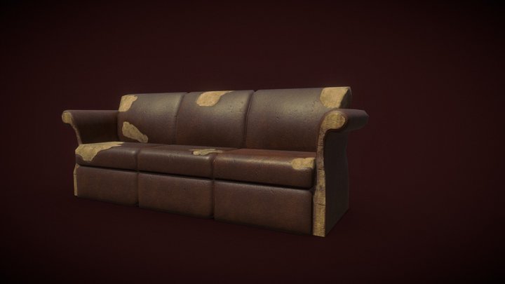 Old Leather Sofa – Modello 3D gratuito STL