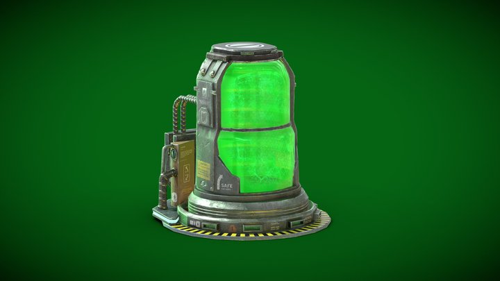 "Futuristic Bio-Containment Unit PBR Model" 3D Model