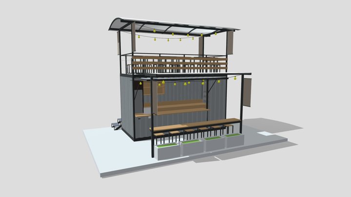 Coffee Container 2 Floors 3D Model