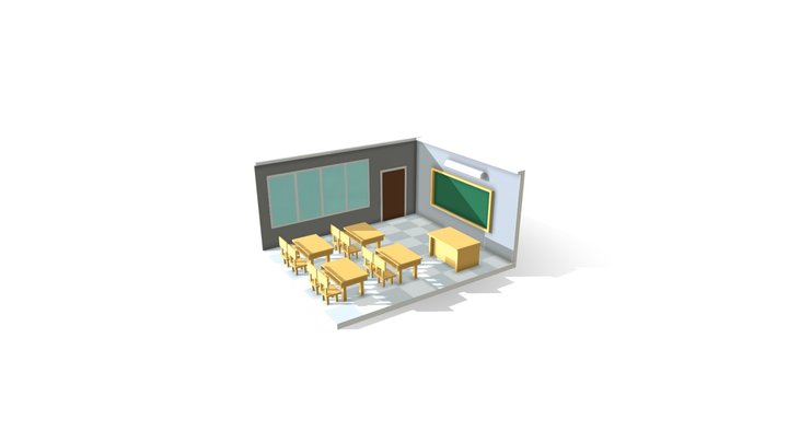 Classroom Lowpoly 3D Model