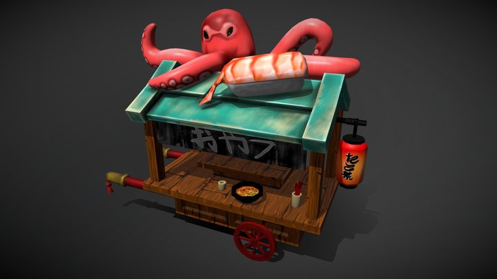 Sushi Cart 3D Model