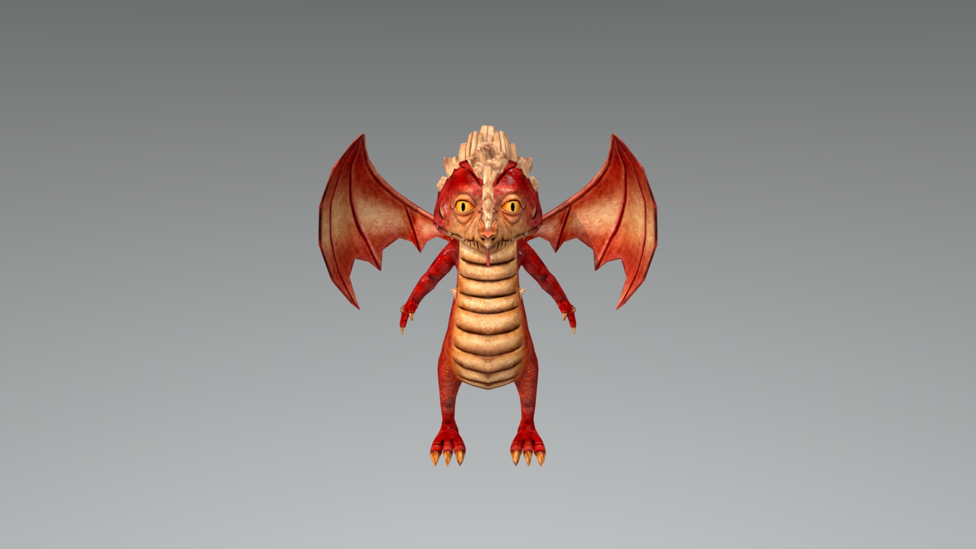 3D model Emrald Dragon - This is a 3D model of the Emrald Dragon. The 3D model is about a red and white cat.