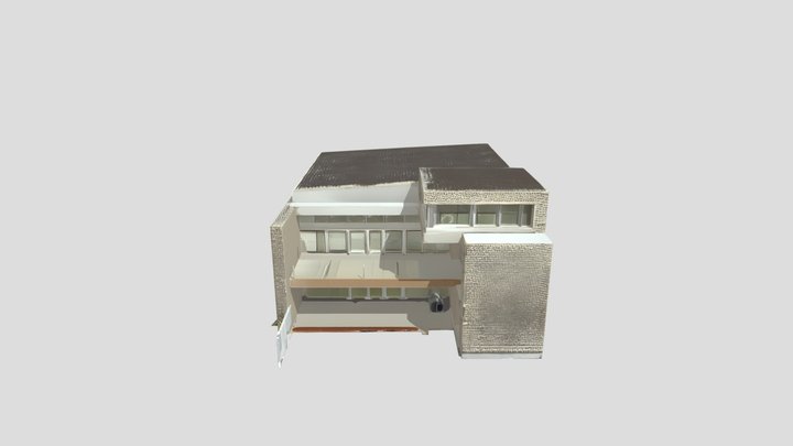 Modern stone-clad residential house. – Gratis 3D-model STL