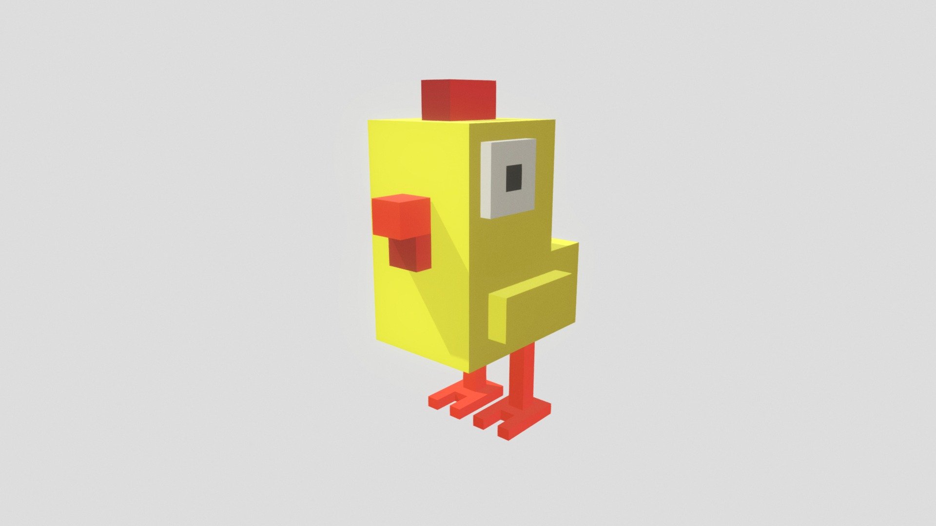 Crossy Road Style Yellow Chicken