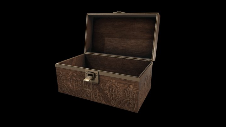 Wooden Storage Box 3D Model