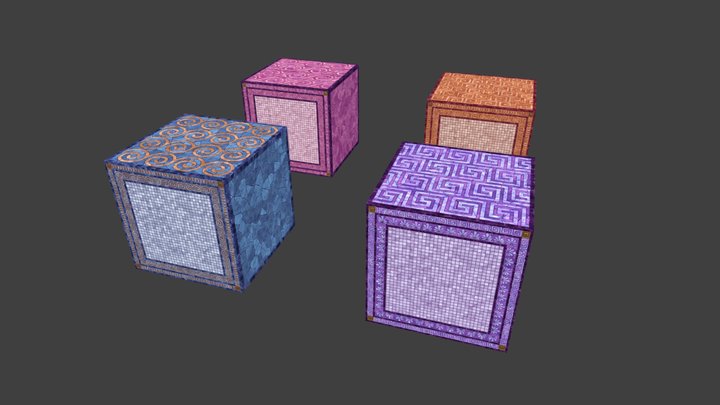 Mosaic Flooring Textures 3D Model