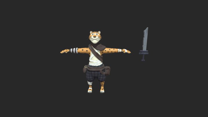Leopard Warrior 3D Model