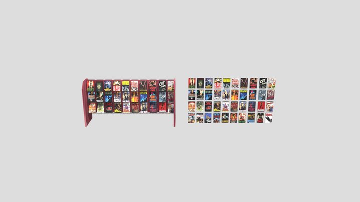 shelving-video-store-b-movies-ps1-style 3D Model