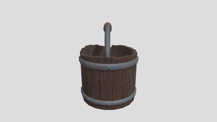 Wooden Bucket(Fixed) 3D Model