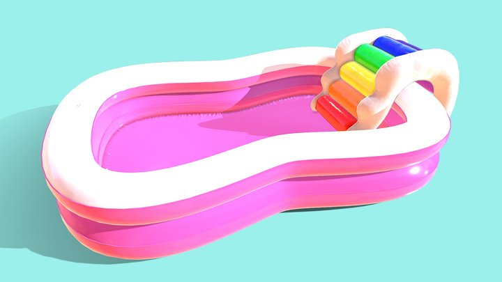 Inflatable Kiddie Pool With Slide 3D Model