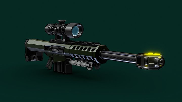 Stylized x Barett .50 Cal 3D Model
