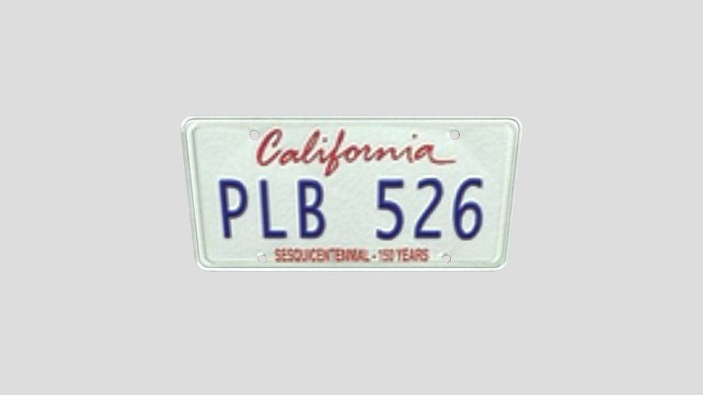 California Licence Plate Pl