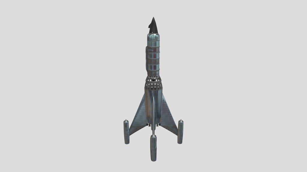 Chrome Retro Future Rocket
