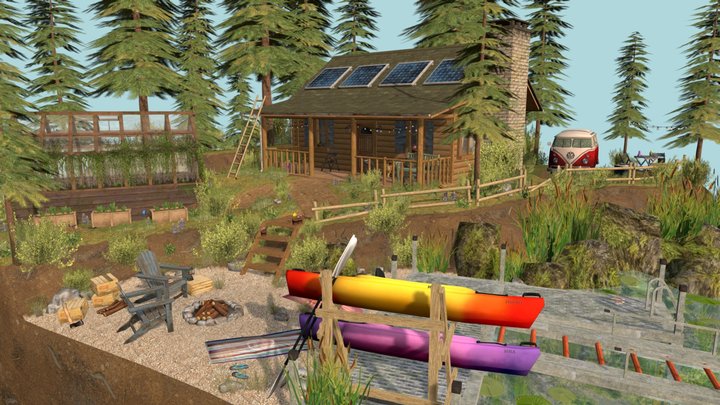 DAE Diorama - ECO HOUSE 3D Model