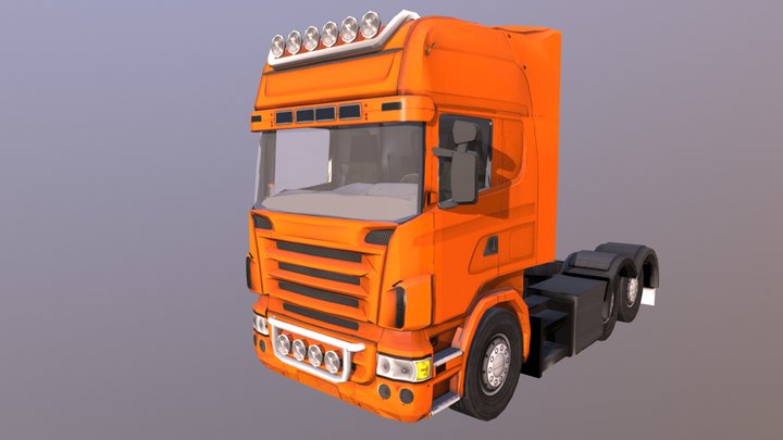 Low Poly Scania Truck 3D Model