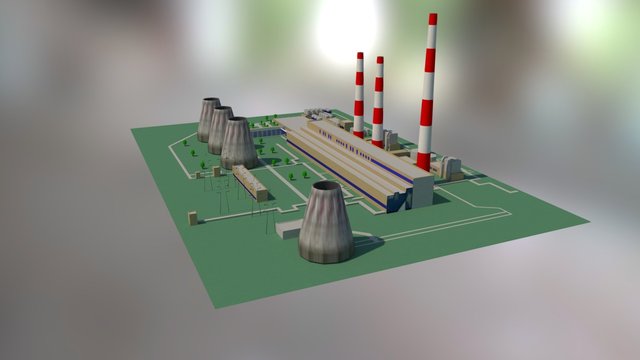 Thermal power station 3D Model