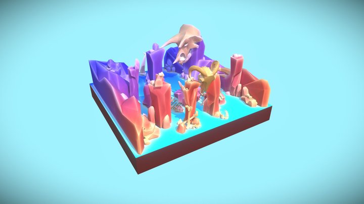 Low poly environment sketch 3D Model