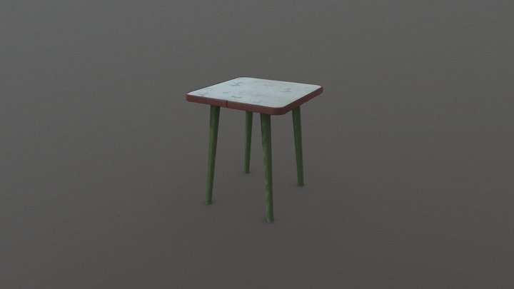 Табуретка,стул, советский. Stool, chair, Soviet. 3D Model