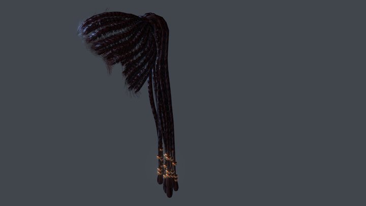 Cornrow Braids Hairstyle 3D Model