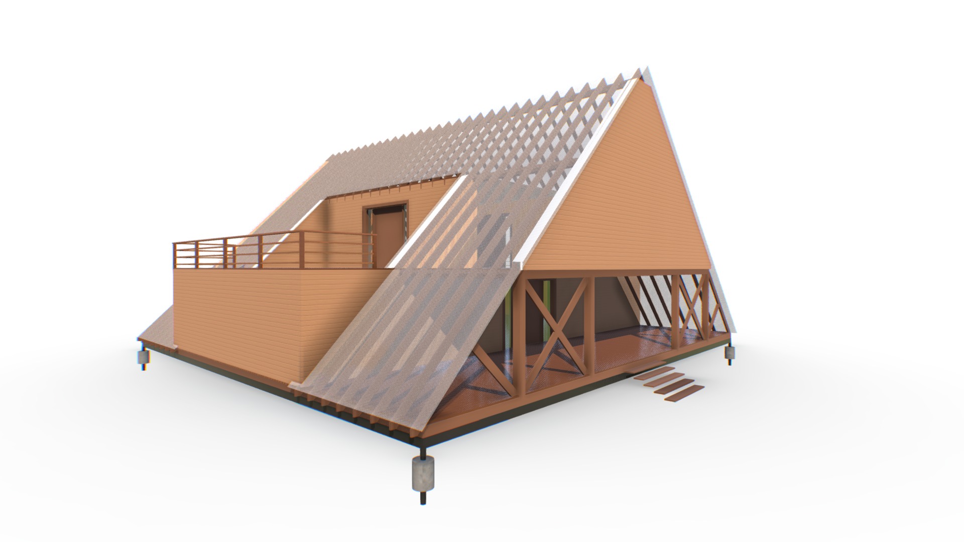 3D model Main Kras Sokol - This is a 3D model of the Main Kras Sokol. The 3D model is about a house made of wood.