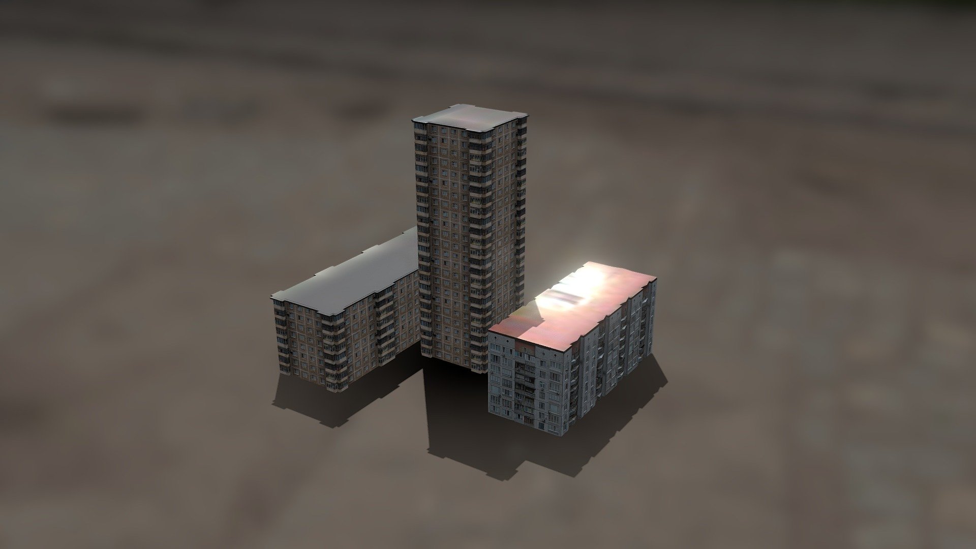 Background Low Poly Houses Collection
