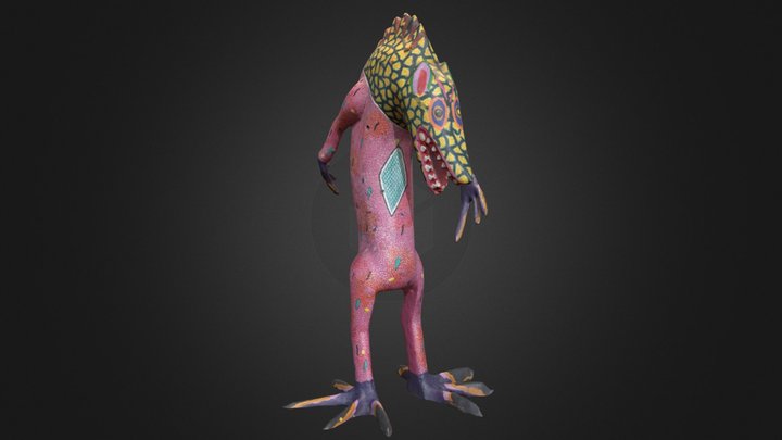 Mystic Wolf Alebrije Handcrafted Mexican Art 3D Model