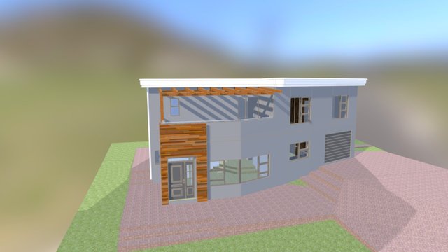 Flat Roof Design 3D Model