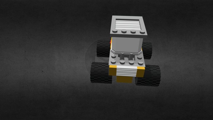Monstertruck With A Penguin In The Back 3D Model