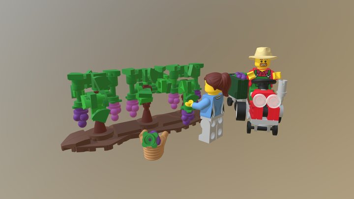 Grape Harvest 3D Model