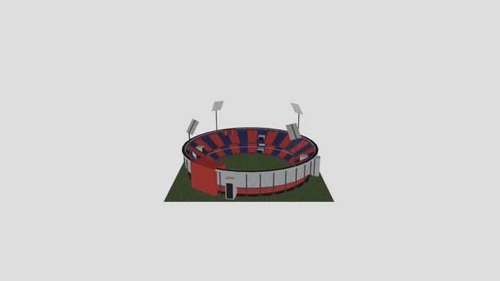 Low Poly Cricket stadium, Game ready 3D Model