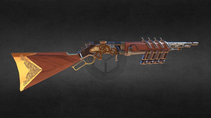 Electro-Magnetic Lever Action Rifle 3D Model