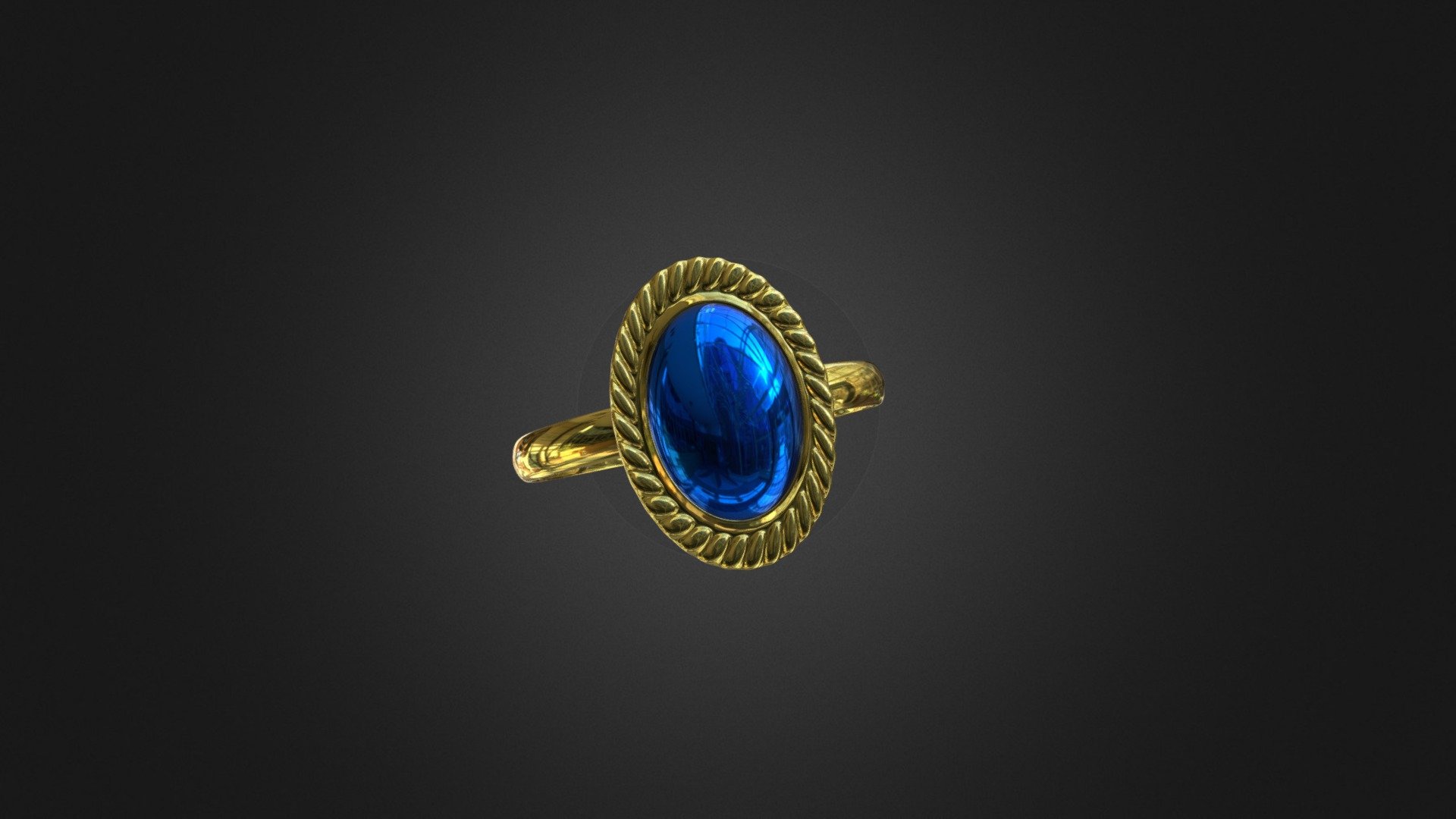 Ring with Blue Stone - 3D model by DineshThennarasan [c80fef7] - Sketchfab