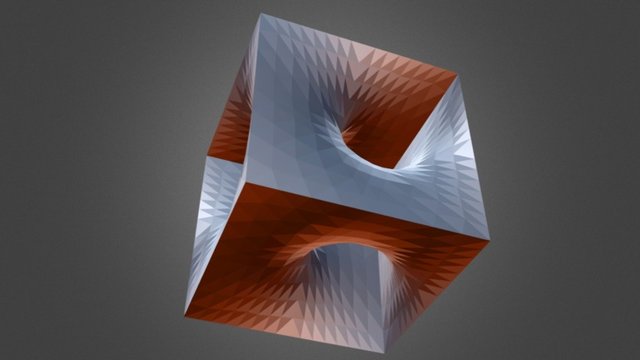 A Minimal Surface bounded by Cube Frame 3D Model