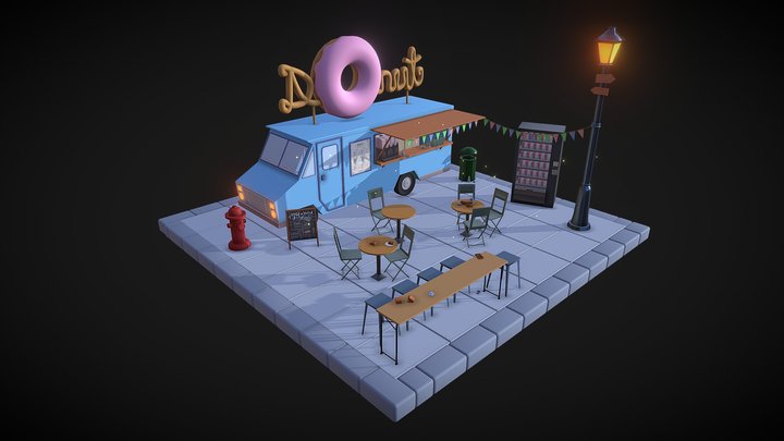 Foodtruck Scene - Final Project 3D Model